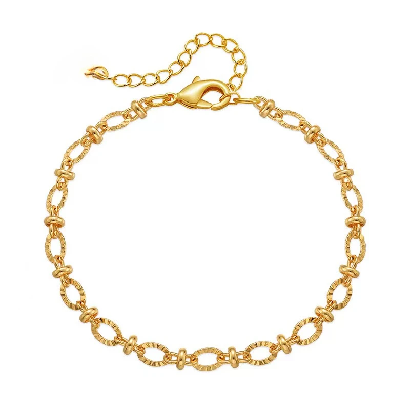 New charms 18k Gold Filled exquisite Chain Bracelets for Women fashion Wedding Party Gifts Street Versatile jewelry 18+4cm - 4