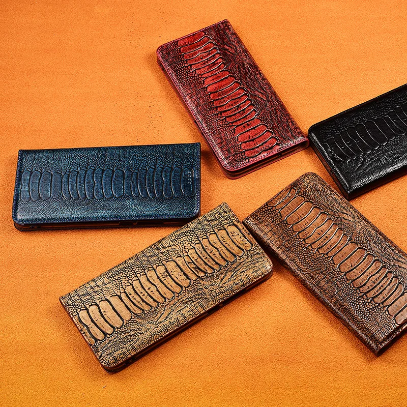 

Luxury Ostrich Pattern Leather Wallet Flip Case For XiaoMi Mi 10 10i 10s 10T Pro Case 10T Lite Magnetic Cover