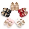 Baby Girls Cute Moccasinss Soft Sole Bowknot PU Leather Flats Shoes First Walkers Non-Slip Spring Summer Princess Shoes 0-18M 1