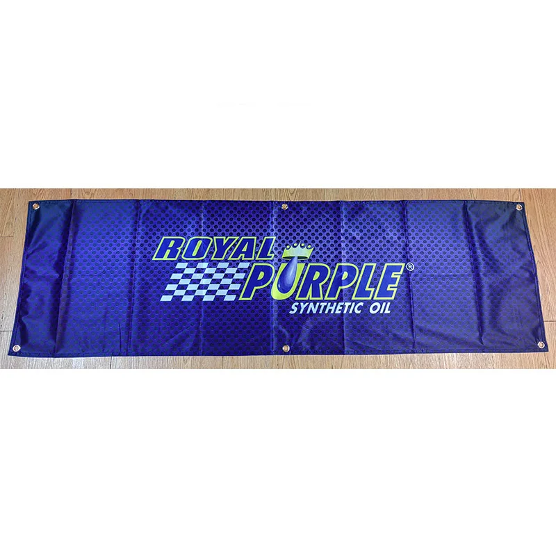 130Gsm 150D Materiale In Poliestere Royal Purple Lubrificanti Oil Banner 1.5Ft * 5Ft (45*150Cm) Dimensioni Pubblicità Decor Flag Yhx287