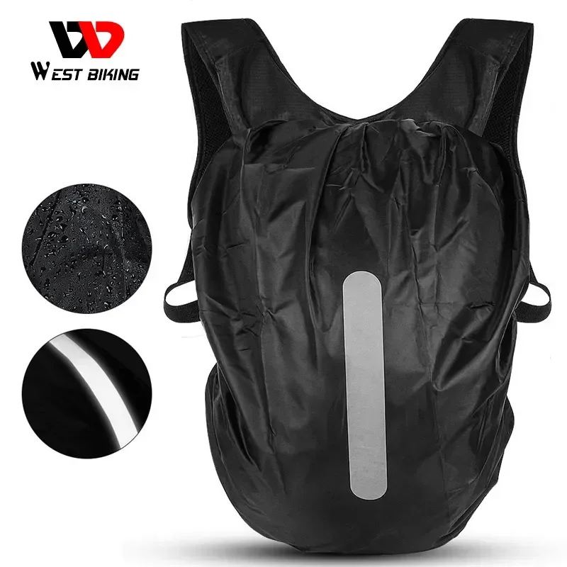 WEST BIKING 방수 자전거 가방 레인 커버, 반사 어깨 배낭 커버, 8-17L 스포츠 사이클링 여행 배낭