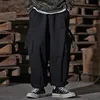 Multi Pocket Cargo Pants Mens Work Pants Safari Style Casual Wide Leg Pants Men Solid Color Baggy Trousers 5