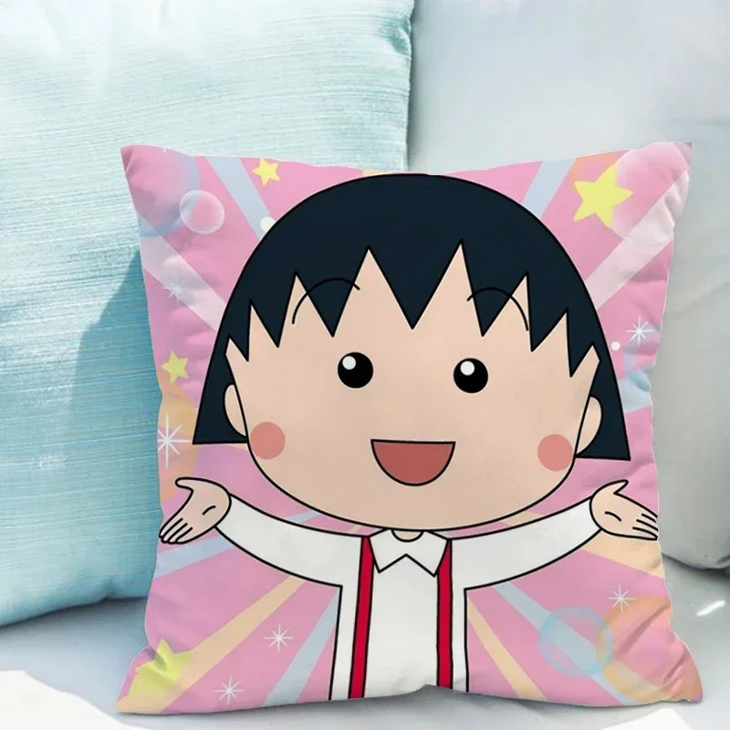 Description Picture 4 of itemChibi Maruko-chan Pillowcase Cushion Cover 45x45 Ornamental Pillows for Living Room Fall Decor Pillow Hugs Lounge Chairs Covers
