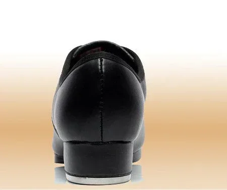 Classic Clogging Tap Shoes For Men And Women Lace Up Human Leather Middle Heel Jazz Tap Dance Shoes From Kids to Adult 26-46 6