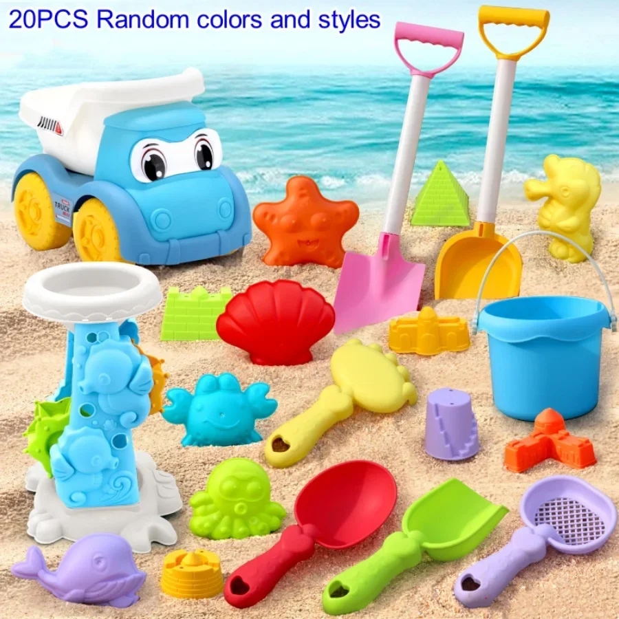 Children's Beach Toy Set, ATV, Sand Digging and Water Toy, Beach Bucket, Hourglass, Shovel, Beach Sand Play Tool Random Colors — view 5