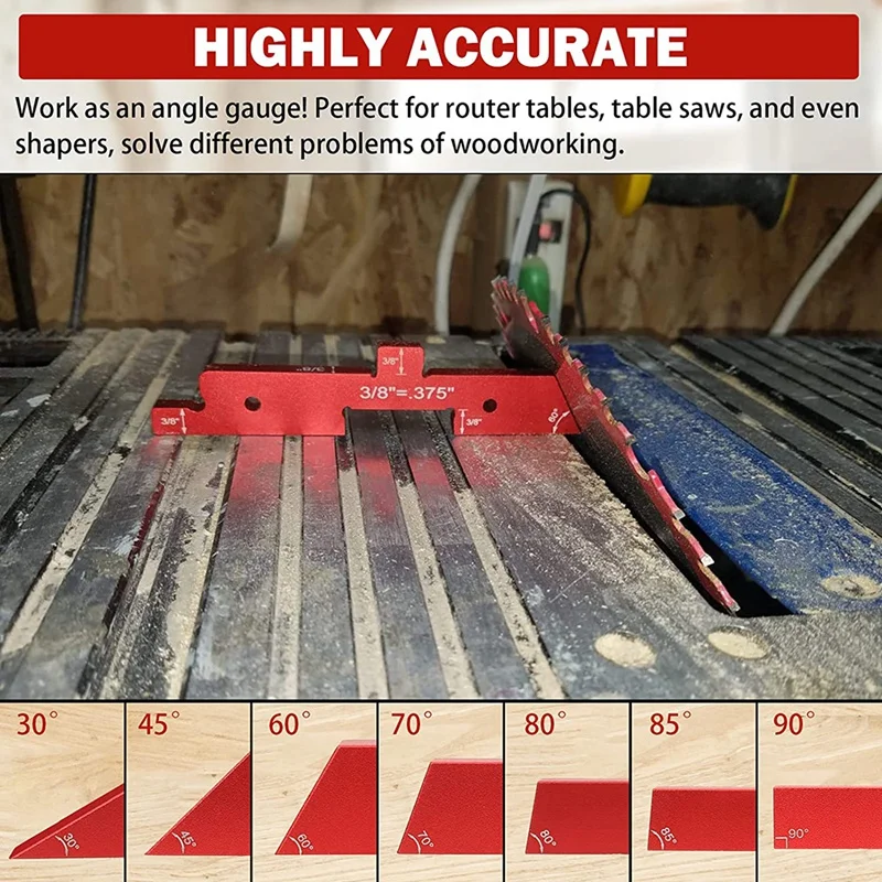 AA51-7Pcs Aluminum Precision Setup Blocks Height Gauge Set For Router Table Saw Accessories And Angle Woodworking Set Up