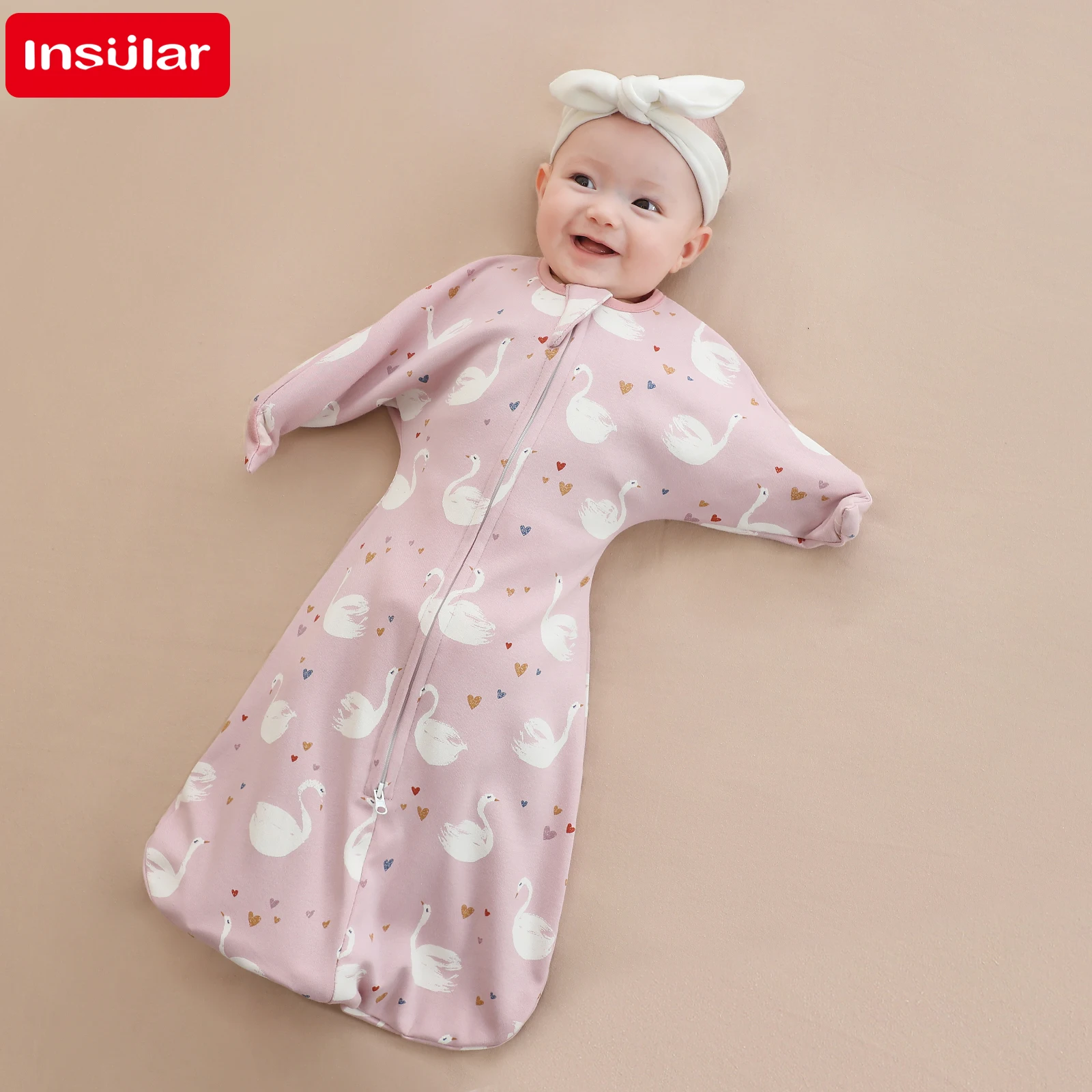 2021 newest newborn cotton sleeping bag four seasons quilt anti kick and anti freeze artifact Newborn Baby Sleeping Bags Cotton Anti-shock Sleepsacks Cartoon Print Infant Swaddle Blanket Baby Stuff Anti Kick Blankets 0-9M