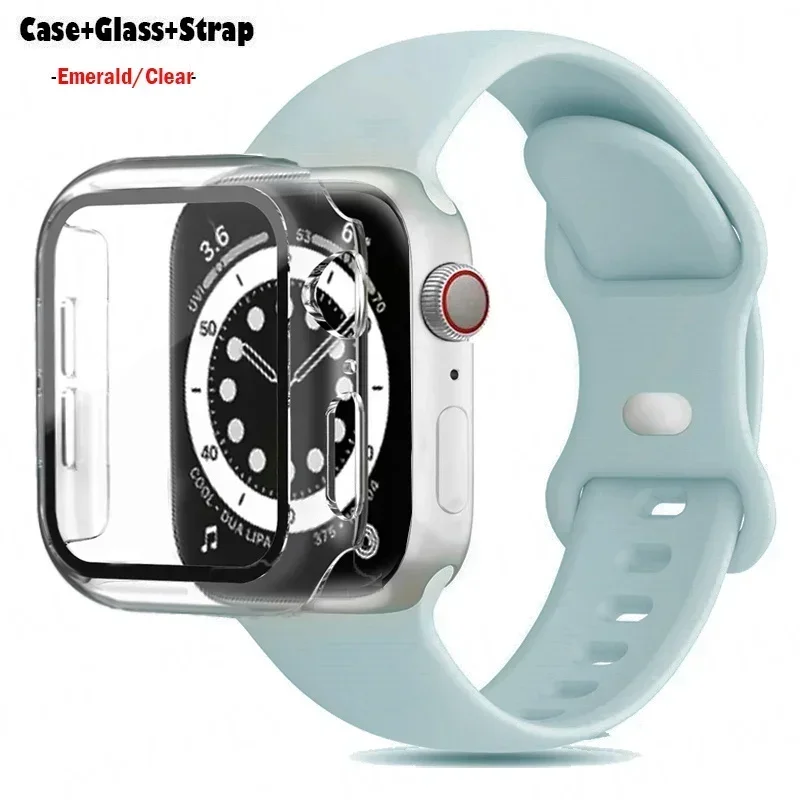 Premium Silicone Watchband with Glass Case