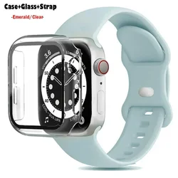 Premium Silicone Watchband with Glass Case - 42mm series 321 (Emerald Clear 25)