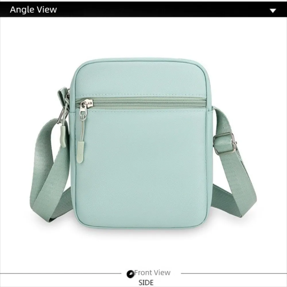 Casual Oxford Cloth Shoulder Bag Adjustable Multiple Compartments Mobile Phone Bag Solid Color Crossbody Bag