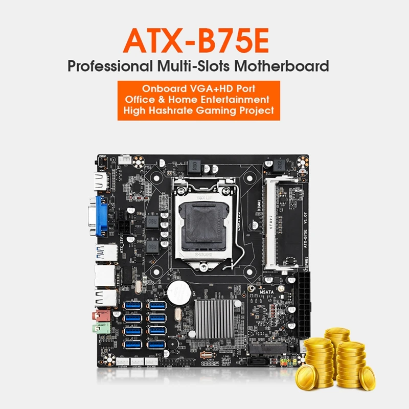 com cpu aleatório b75 chip lga1155 ddr3