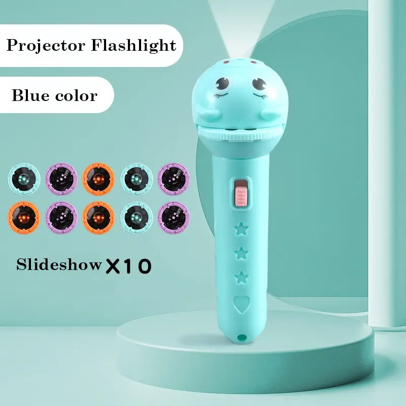 Luminous Projection Flashlight 10 Cards Different Themes Flashlight Early Education Cartoon Fun Stall Gift Toy Children Baby