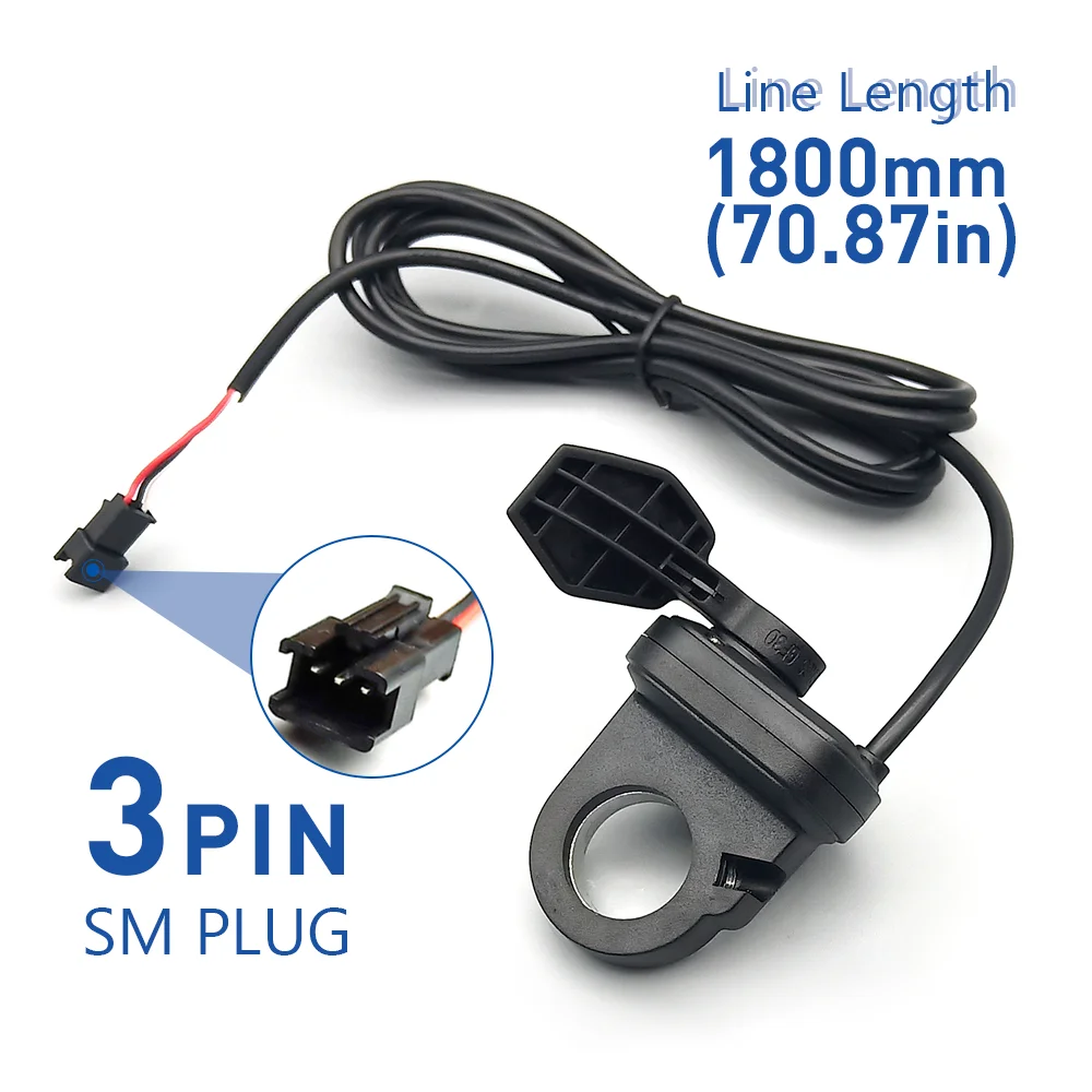 Universal Voltage Ebike Thumb Throttle with 3 Pin Connector
