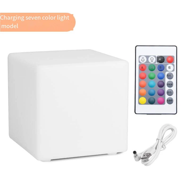 Rechargeable LED Cube Light LED Furniture Waterproof Garden Glowing Stool Cube Remote Control Chair for Bar Nightclub Home Decor 5