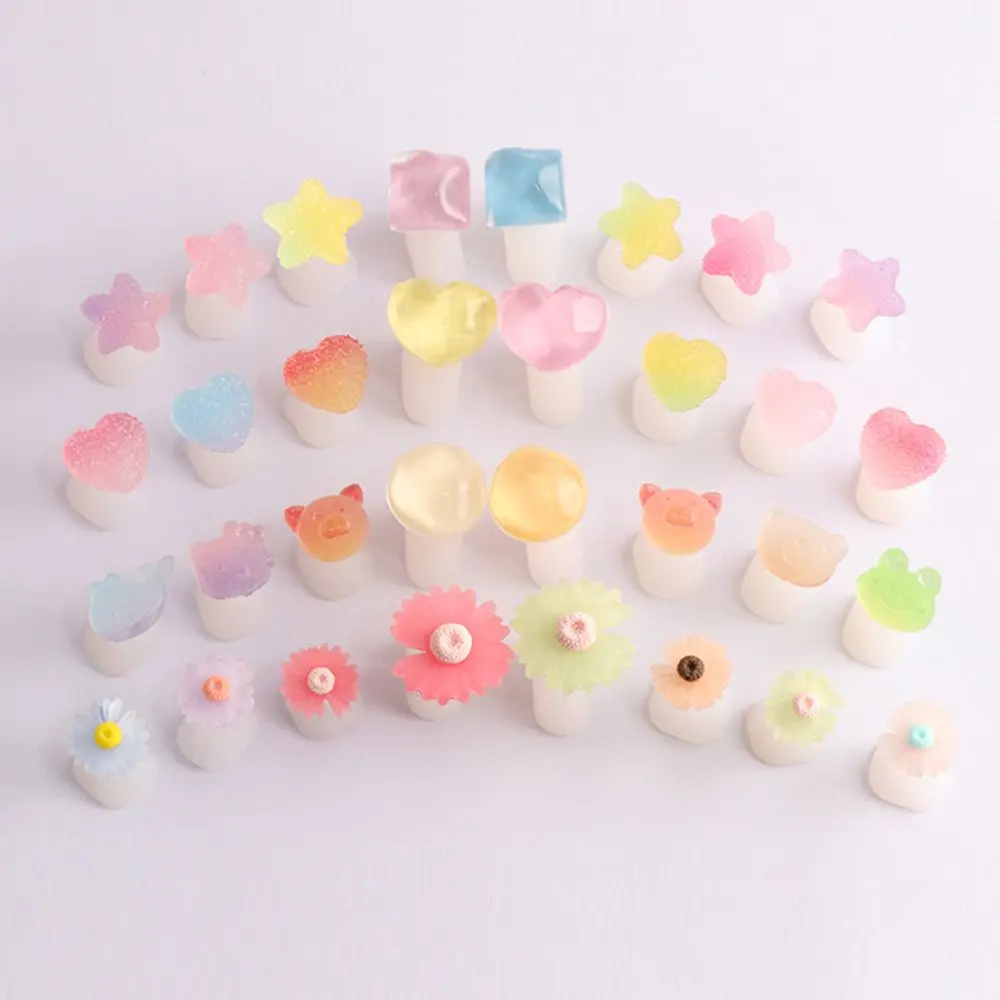 8pcs Cute Soft Silicone Toe Separator Crystal Candy Color Flower Shaped Foot Finger Divider Form Manicure Pedicure Nail Art Tool