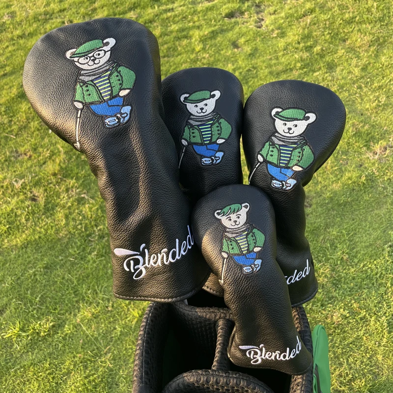 Cute Bear Golf Club Driver Fairway Woods Hybrid Ut Headcover Sports Head Protect Cover