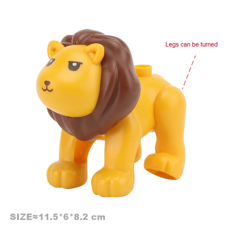 Building Blocks Multiple Styles Big Size Building Blocks Animals Accessory Figures Farm Pig Cow Zoo Bricks Education Assemble Toys For Children