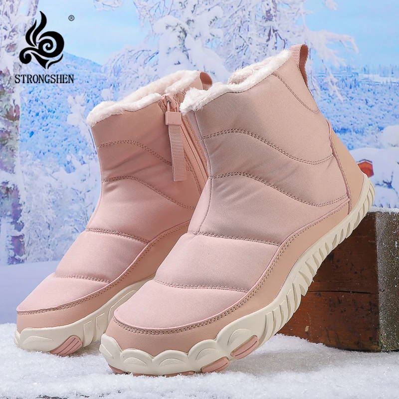 Mo Dou 2023 Warm Women Snow Boots Winter New Style Mens Cotton Slippers Indoor Outdoor High Top Plush Lining Shoes Drop Shop