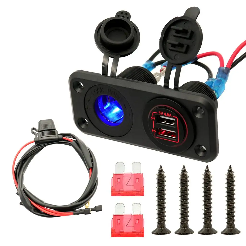 

Dual Charger 12-24V Waterproof Power Outlet for Motorcycle