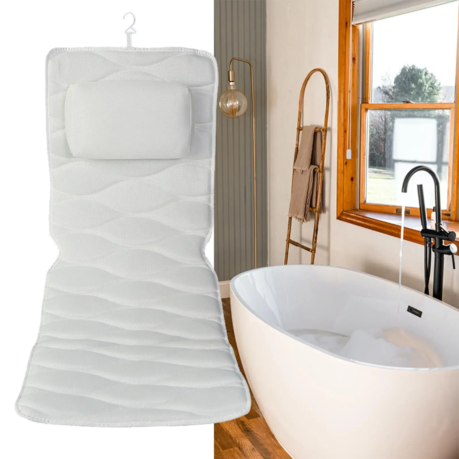 Bathtub Pillow Bathing Pad Comfortable Portable Back Support SPA Pillow with Headrest Mat for SPA Head Neck Bathtub Bathing Soak