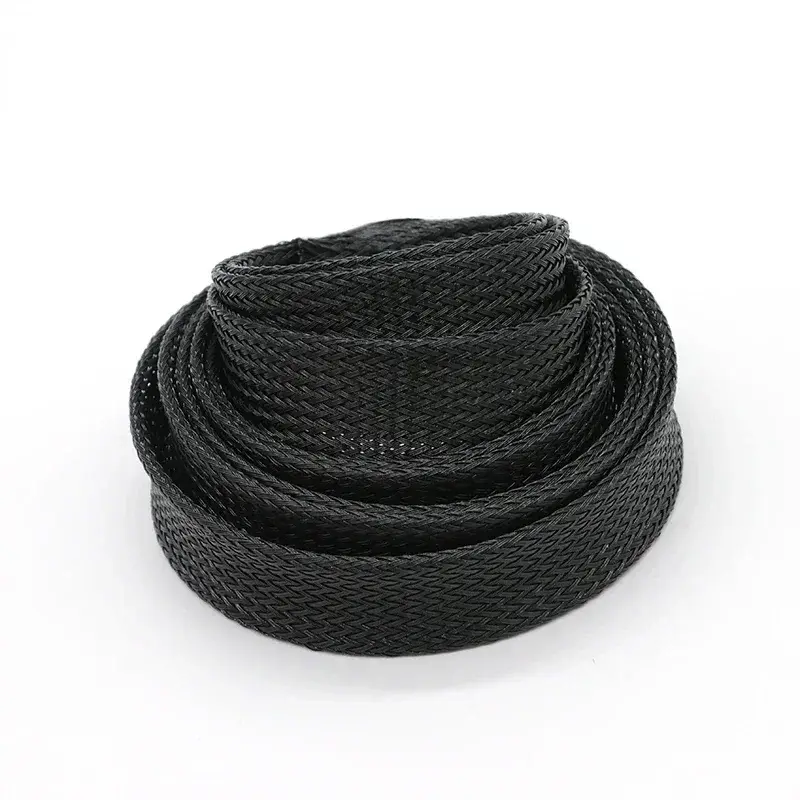 1~50m PET Braid Sleeves Black 2/4/6/8/10/12/14/16/20/25/30/35/40/50/60mm High Density Insulated Snake Skin Cable Wrap Sheath - Image 7