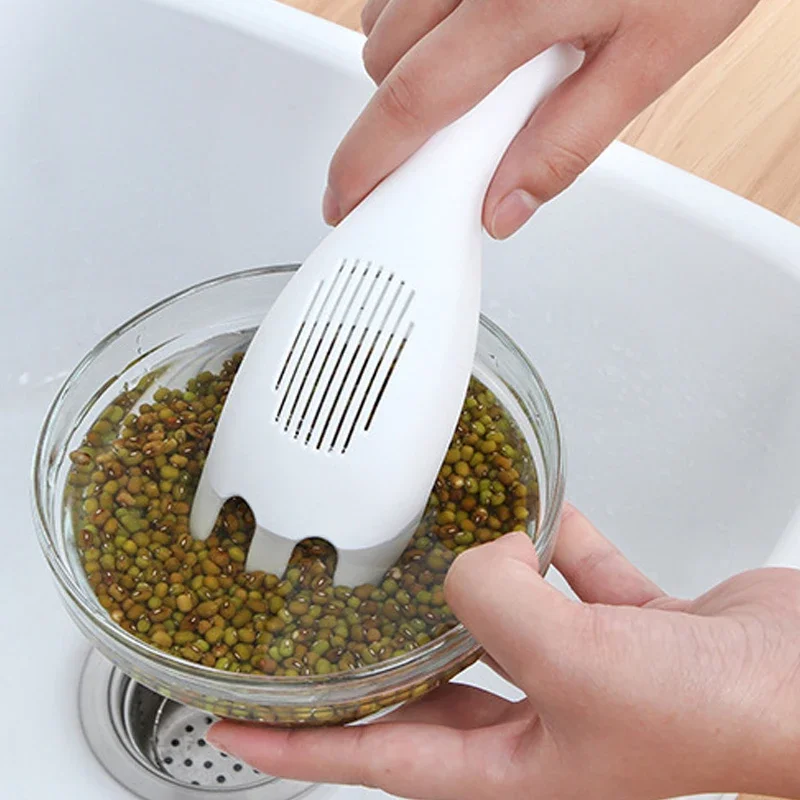 1PC Rice Sieve Spoon Kitchen Drain Colander With Handles Rice Bowl Strainer Washing Tools Sink Drain Household Tools rice sieve spoon