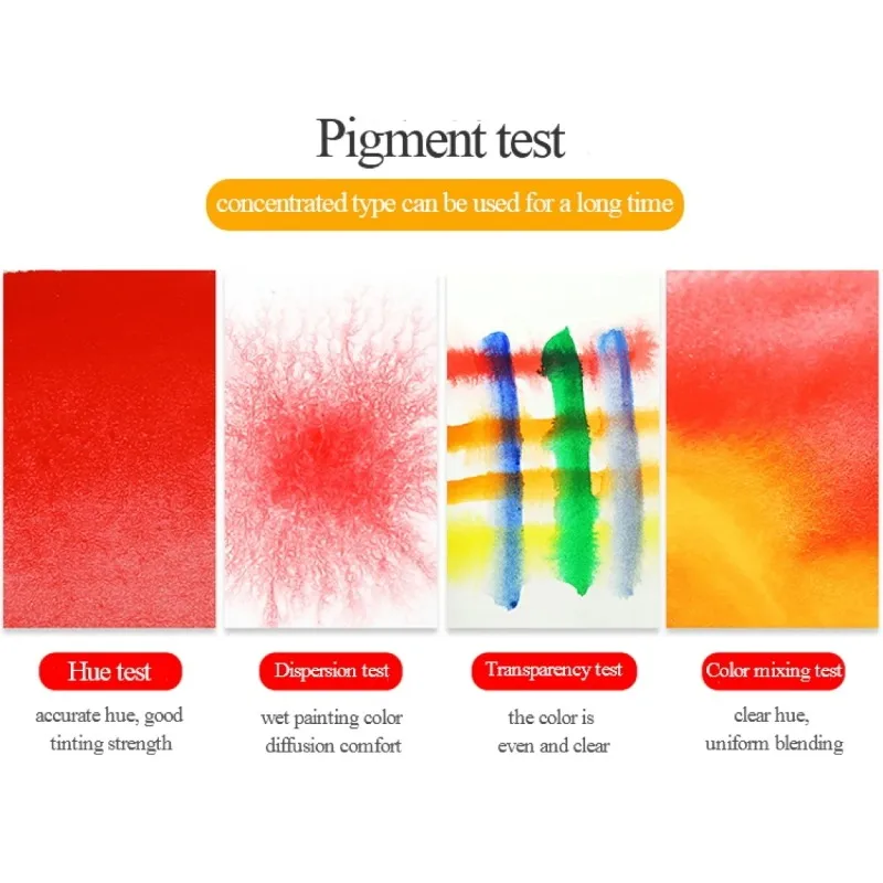 18/24/36/42 Solid Watercolor Pigment Set Foldable Travel WaterColor With Water Brush Pen Art Specific Fan Shaped Painting Tool 3