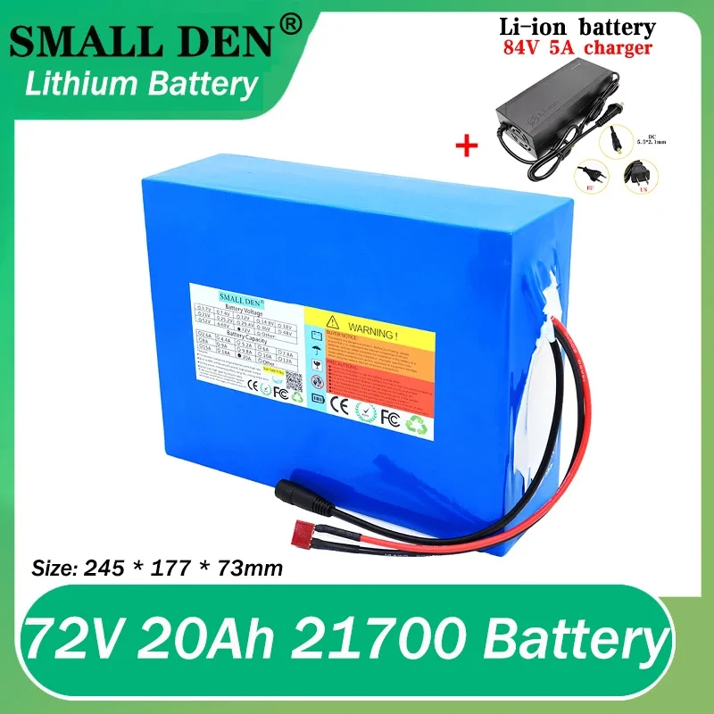 72V 20Ah E-Bike Akku - Lithium-Ionen Für 200-3000W Motoren Mit Ladegerät