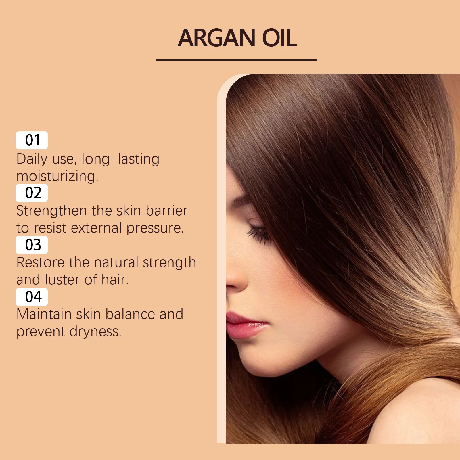 Daily Hair Care Argan Oil - Multi-Functional, Moisturizing & Hydrating, Nourishes Shiny Hair Essential Oil