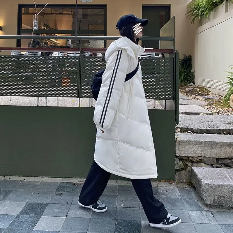 Women's Down Jacket Long Jackets for Women Feather Coats Korean Winter Down Coats Warm Stripe Woman Coat Casual Puffer Jacket