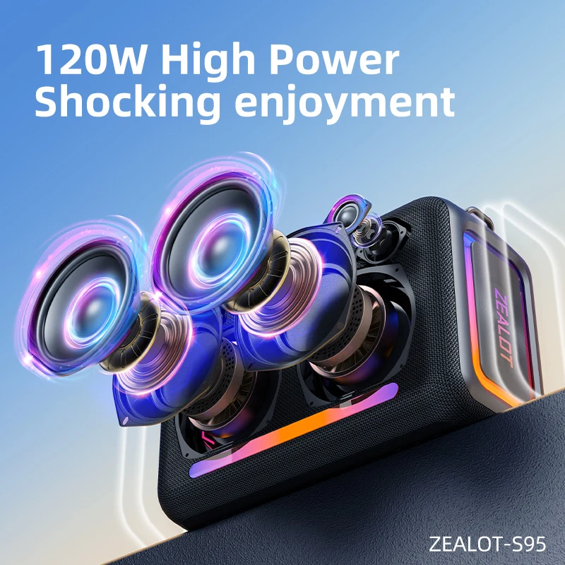 スピーカー・ウーファー ZEALOT ZEALOT S95 120W ZEALOT-S95 120W Waterproof Portable Loud Bluetooth Speaker