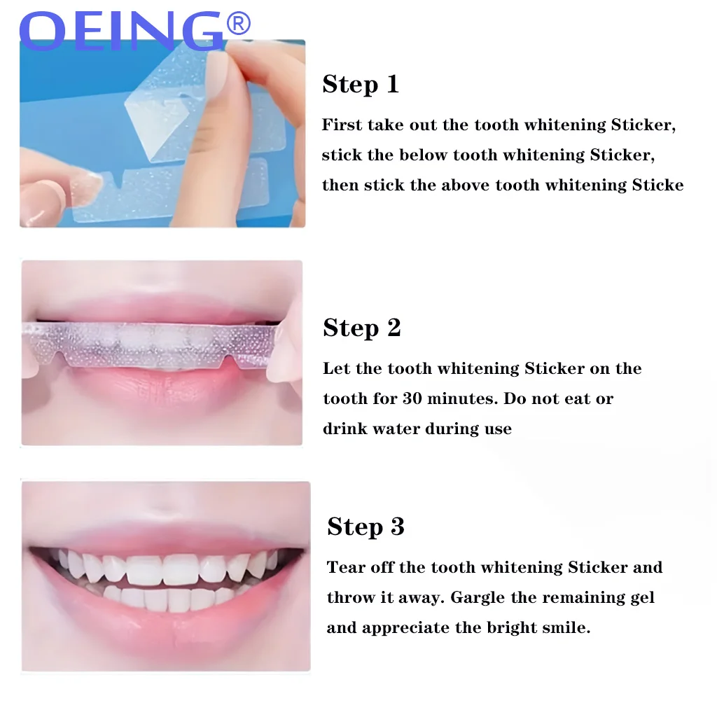 Tira de clareamento dental, 7 pares de tiras mais brancas para remover manchas de café, cigarro; clareamento dental eficaz para uso doméstico 3