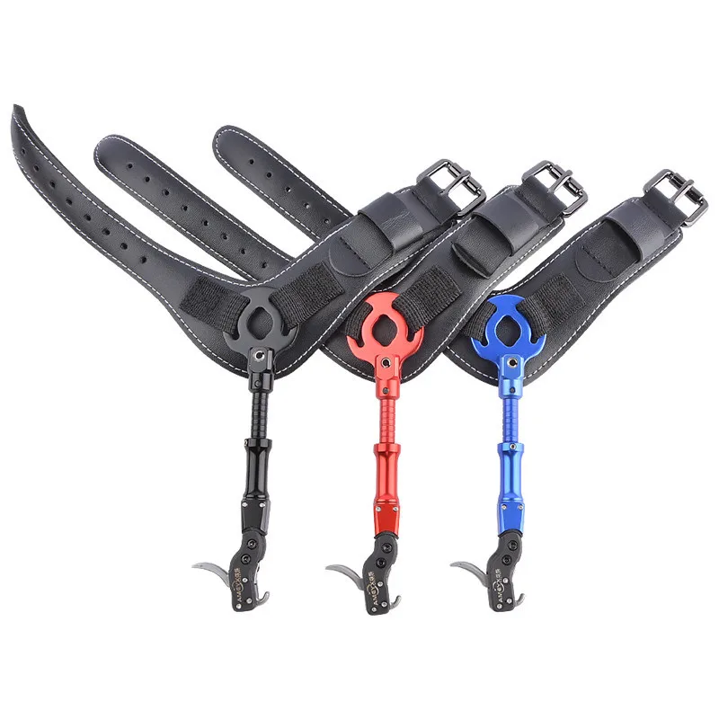 Archery Wristband Release Aid Compound Bow Shooting Thumb Trigger Caliper Release Adjustable Sensitivity For Hunting Accessories