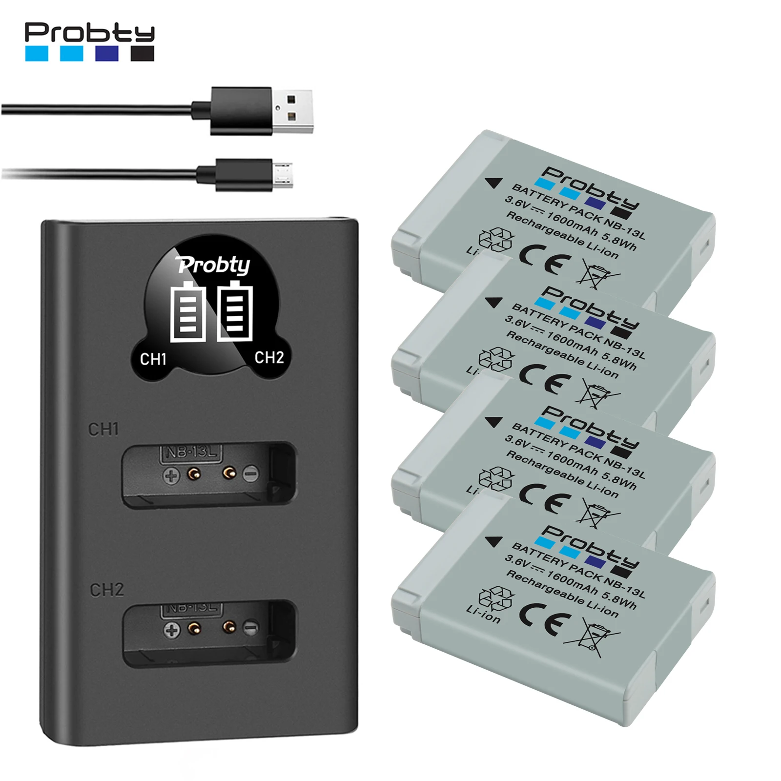 NB 13L NB13L NB13L 1600mAh Battery +Charger for Canon PowerShot G5X