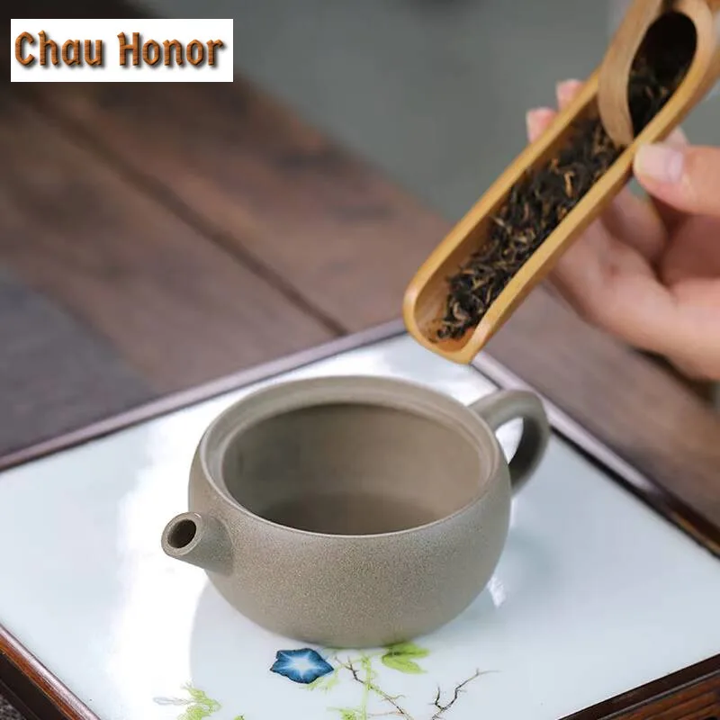 130ml Authentic Yixing Raw Ore Cyan Lime Mud Zisha Teapot Handmade Home Kung Fu Tea Set Tea Ceremony Accessories Drinkware Gift