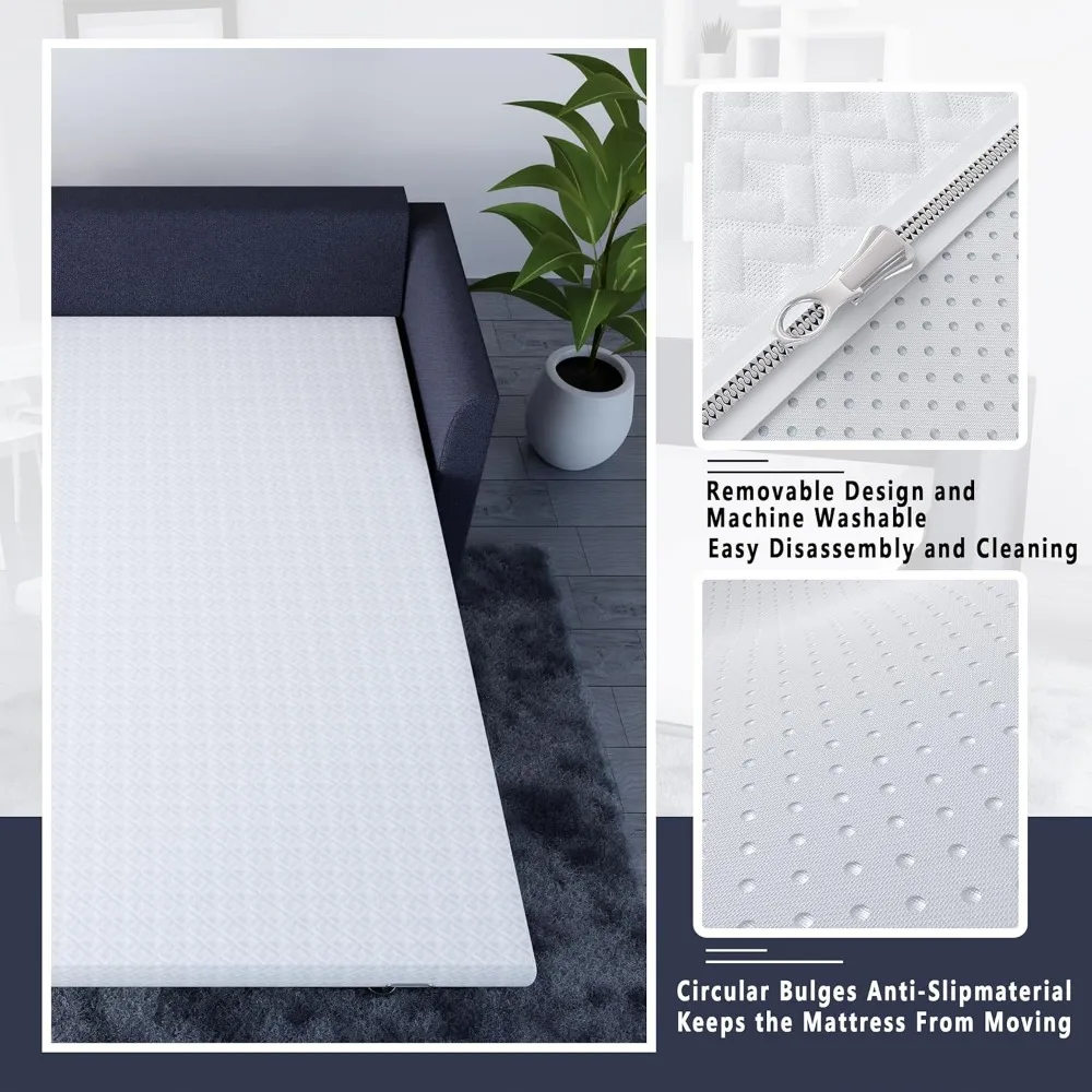 4 Inch Memory Foam Replacement Mattress for Sleeper Sofa and Couch Beds Queen Size CertiPUR US Certified 5