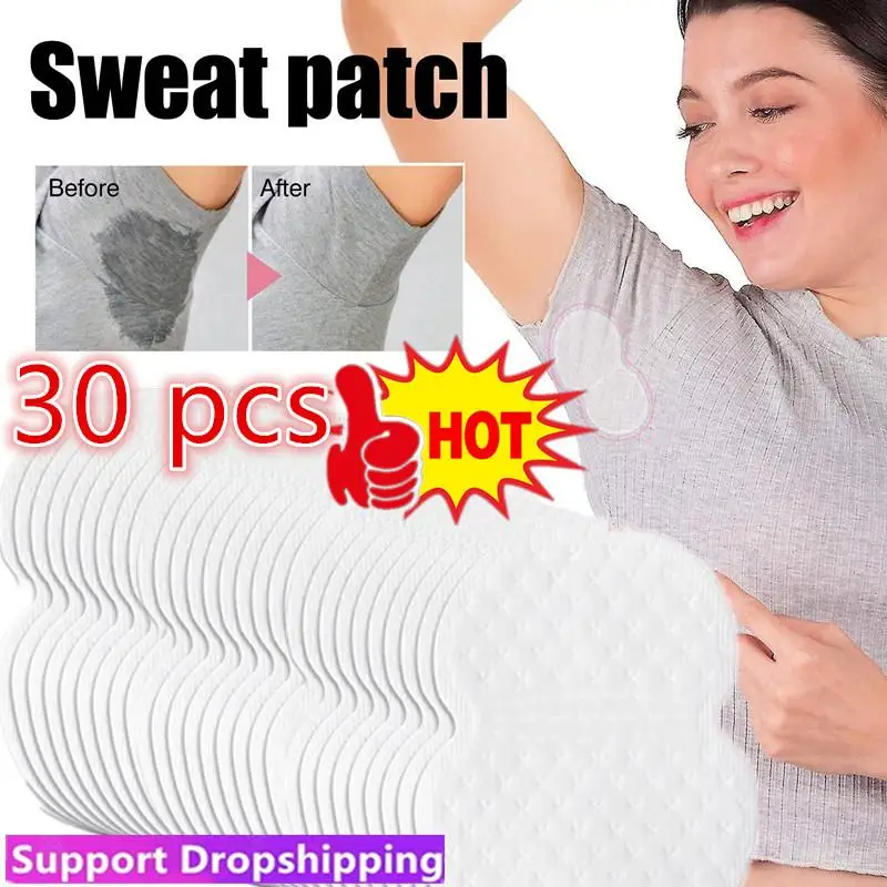 

30pcs Disposable Sweat-absorbing Patch Summer Deodorants Cotton Pads Underarm Armpit Sweat Pads Dress Disposable Stop