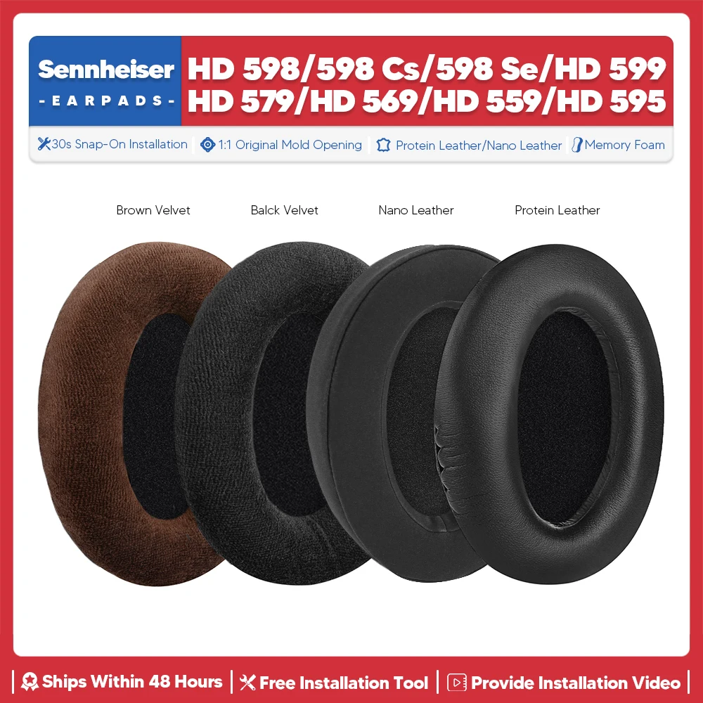 Cuscinetti Auricolari Di Ricambio Per Sennheiser Hd 598 Se Cs Hd 599 579 Hd 569 Hd559 595 Accessori Per Cuffie Cuscino Per L'Orecchio Copertura In Mem