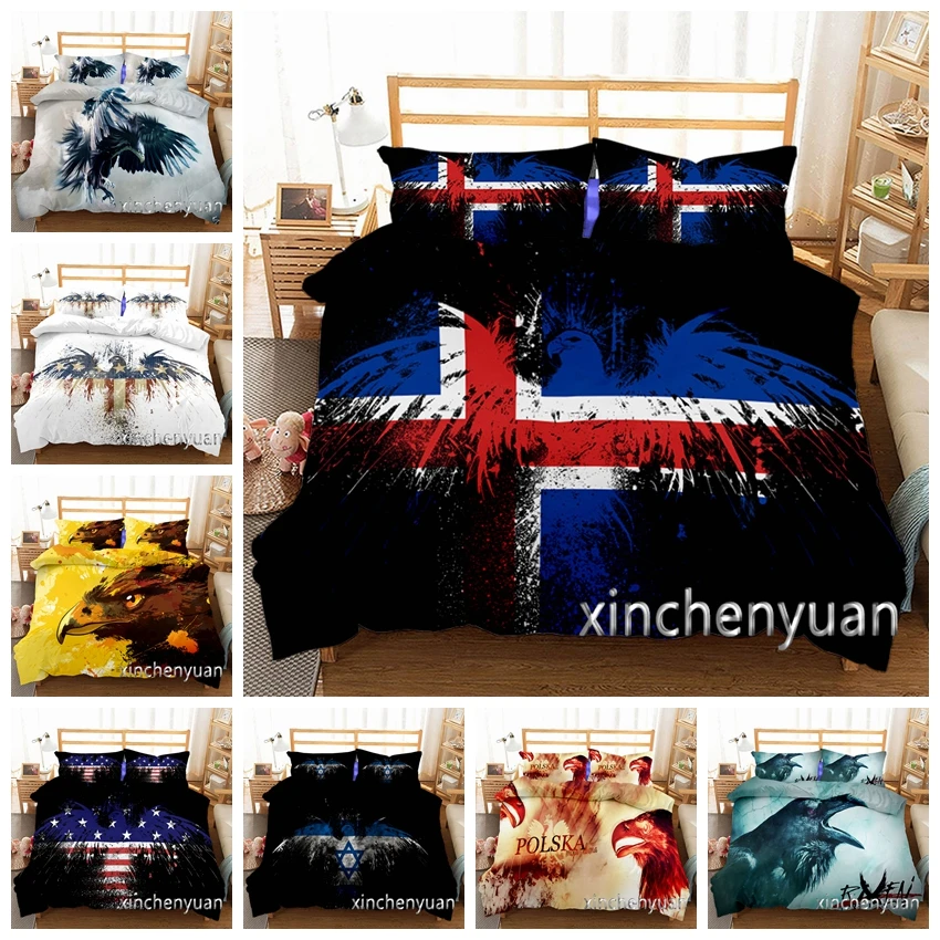 

Phechion Animal Eagle 3D Printed Cover Set Twin Full Queen King Size Bedding Set Bed Linens Bedclothes for Young K173
