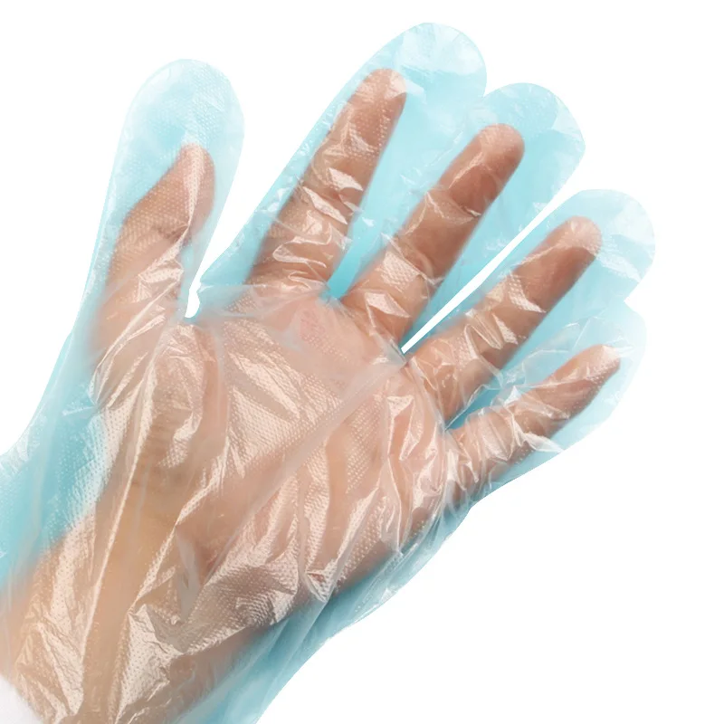 100pcs 1.2g food grade safe thick transparent clear one-off single use disposable gloves PE gloves plastic work gloves,disposable gloves,disposable plastic gloves,kitchen cleaning gloves
