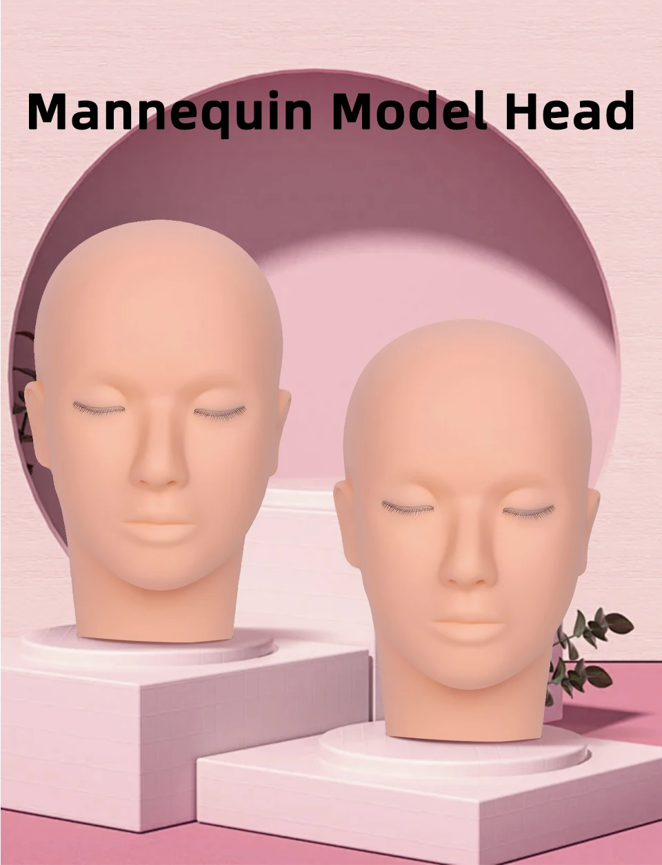 3D Künstliche Wimpern Mannequin-Augen Simuliertes Silikon-Augenmodell Puppenkopf Wiederverwendbare Silikon-Augen für Wimpernverlängerungs-Übungen – Detail 9