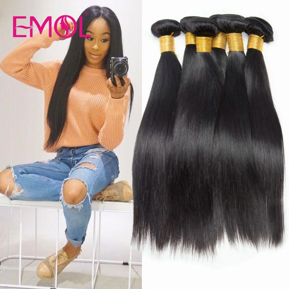 Brazilian Straight Human Hair Bundles Natural Color 8-28 inches 100% Human Hair Weave Bundles ping 1/3/4Pcs