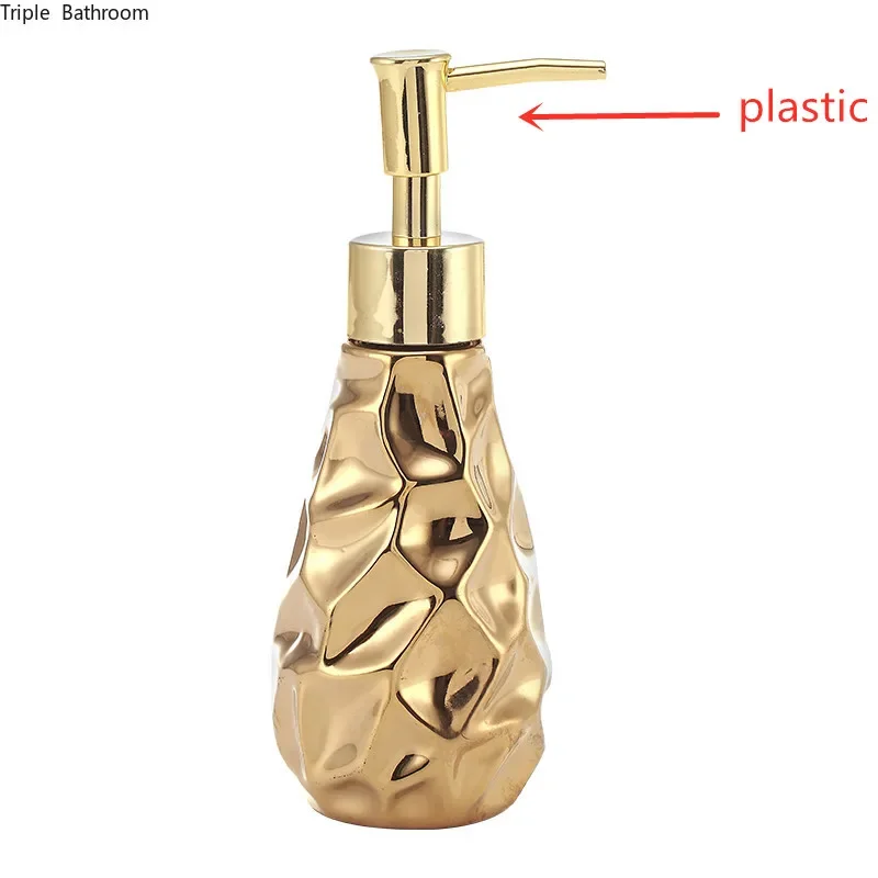 Ceramic bathroom set four-piece Gold tooth brush holder Soap Dispenser soap box bathroom decoration accessories Wedding gifts soap dispenser bathroom accessories set