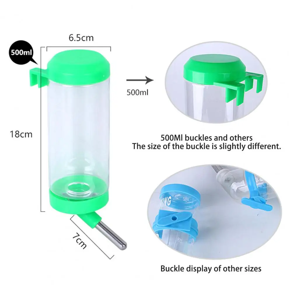 125/500ml Hamster Water Bottle with Scale No Drip Leak-Proof Drinking Fountain Hanging Dispenser Automatic Feeder for Hamsters