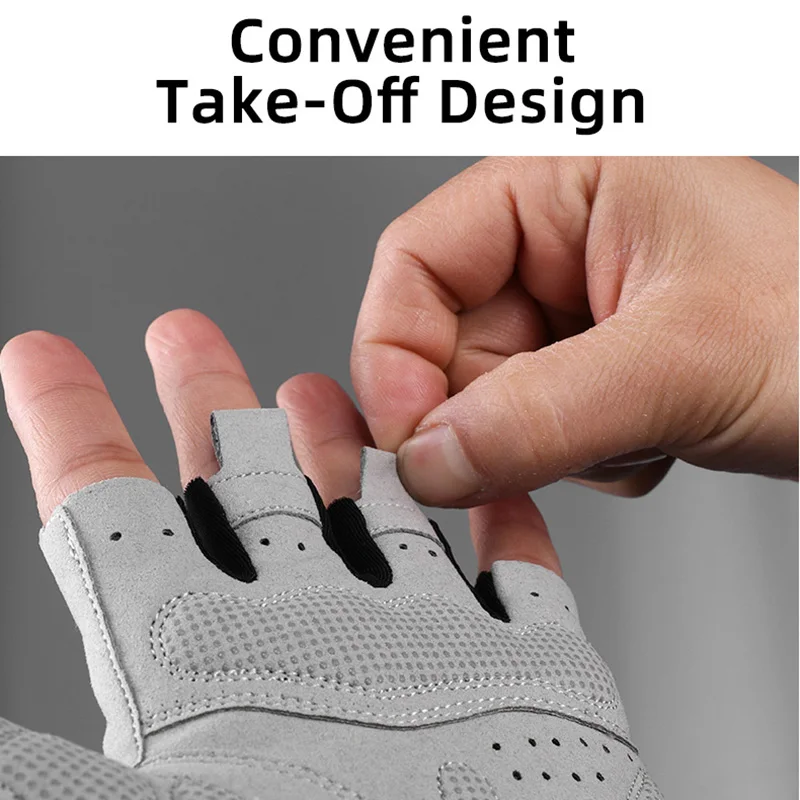 Sports Half Finger Gloves Cycling Gloves Sport Gloves ROCKBROS Short Bicycle Gloves Breathable Shockproof MTB Road Half Finger Bicycle Summer Sports Cycling