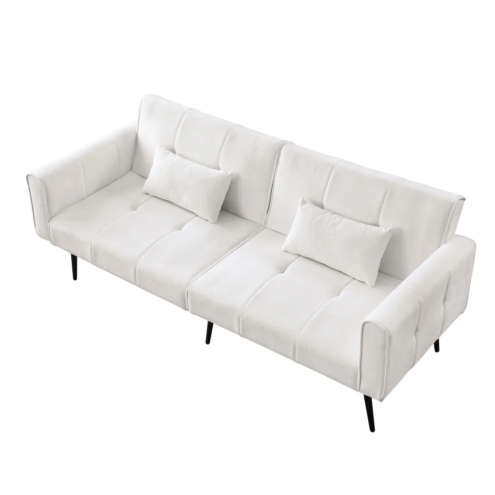 Futon-Schlafsofa, modernes 68-Zoll-Futon-Couch mit umwandelbarem Bett, Schlaf-Wohnzimmermöbel-Futon-Set – passend für kleine Räume – Detail 13