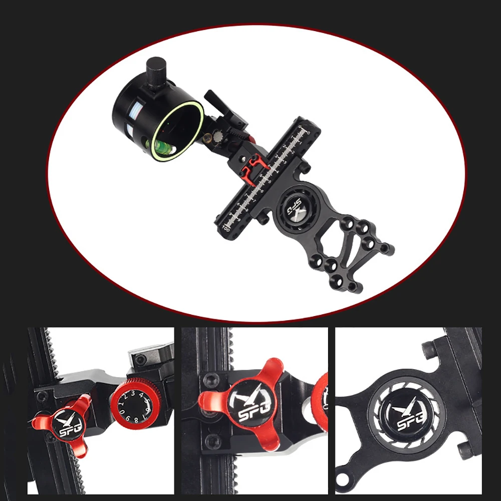 SPG Aluminum Alloy High Precision Adjustable Single Pin Compound Bow Sight Archery Shooting Hunting Accessories archery bow sight