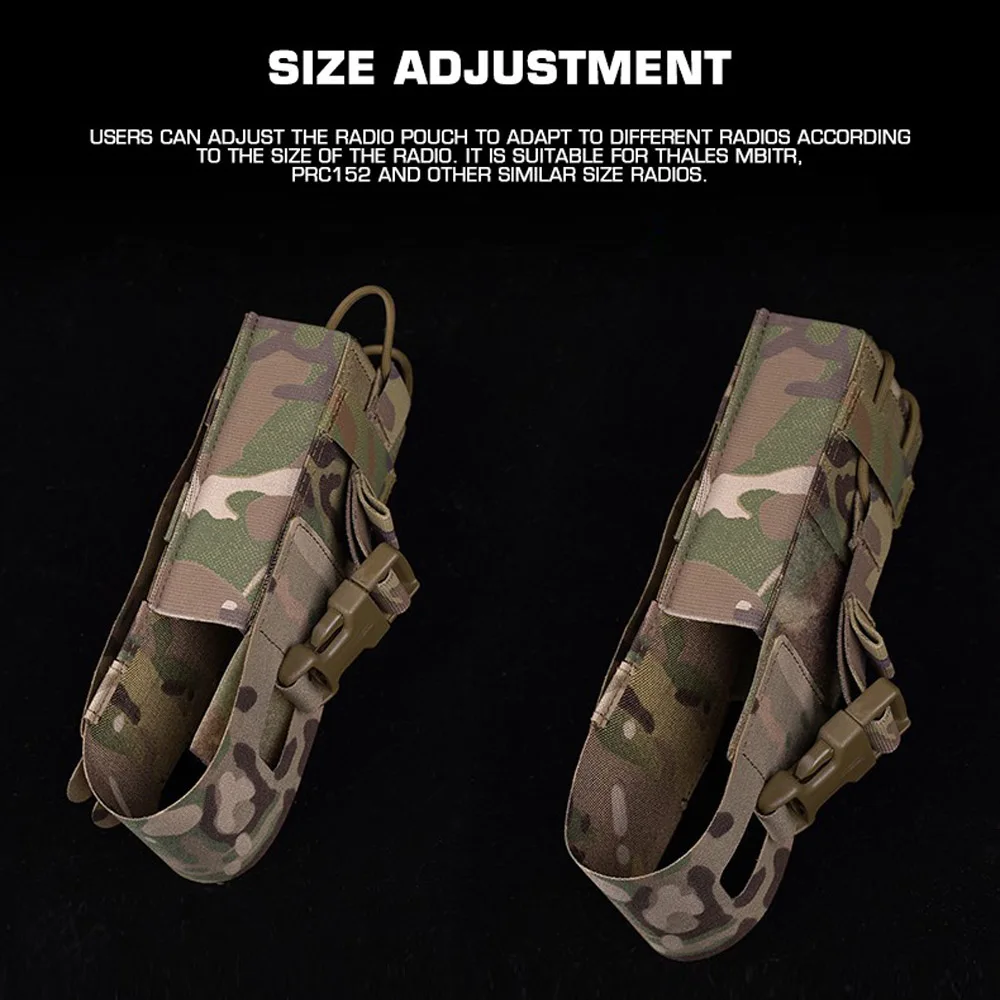 Radio Walkie Talkie Pouch MPU5 PRC163 152 148 Lightweight Universal Tactical Molle Pouches Interphone Bag for Airsoft Hunting 2