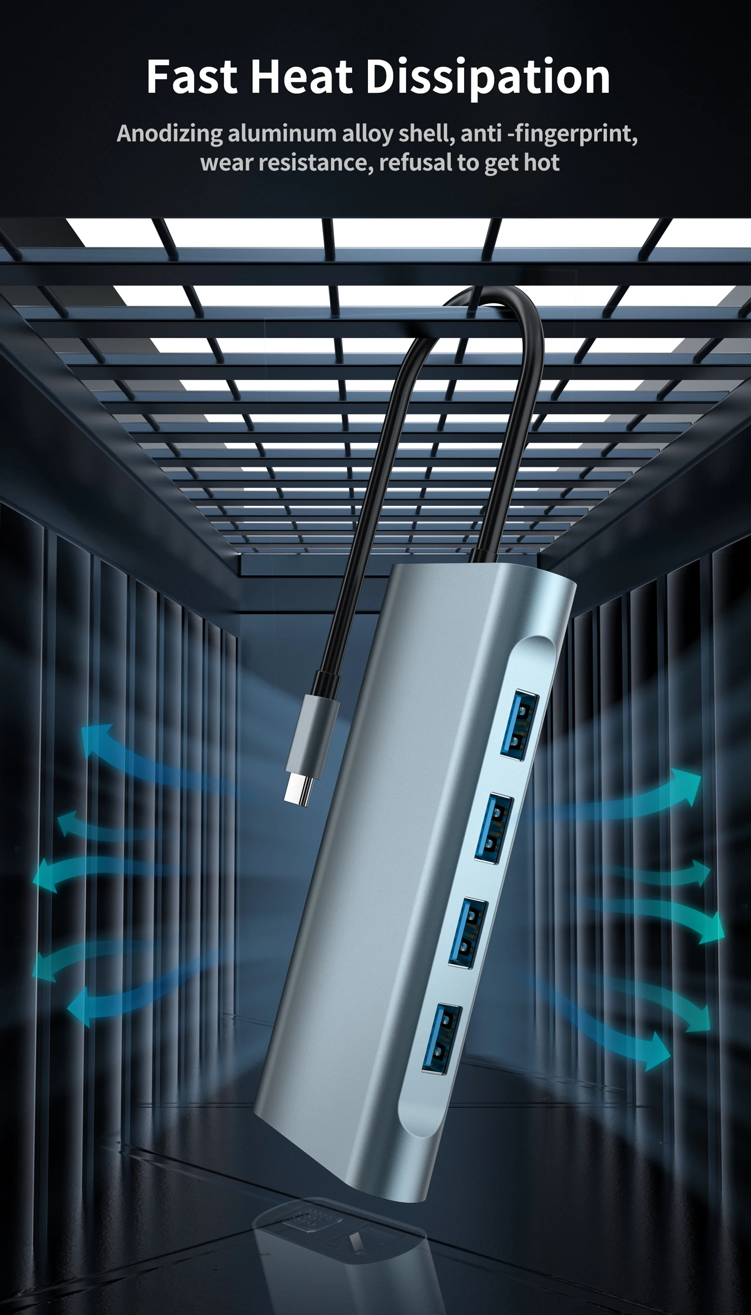 Usb Hub 3 0 Type-c Splitter To Usb Adapter Hdmi VGA Card Reader ...