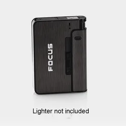 Sleek Portable Metal Cigarette Case - Holds 10 King Size Cigarettes, Perfect Gift (Black)